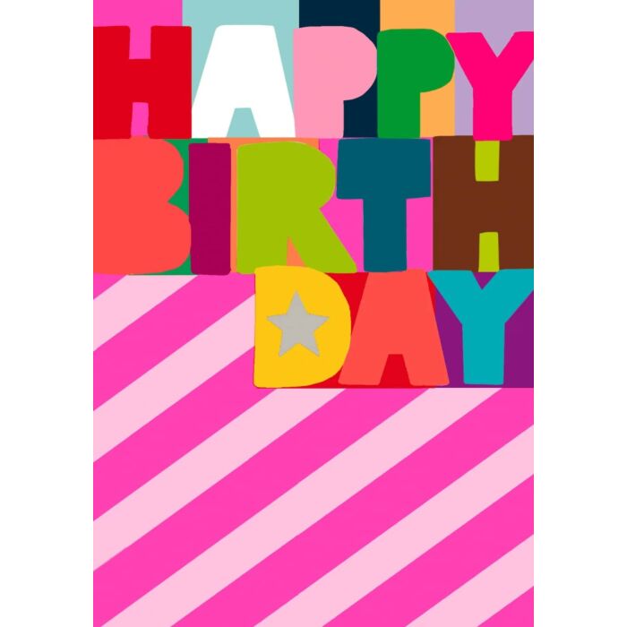 Papersalad Happy Birthday Pink Chevrons